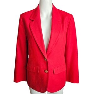 Pendleton‎ VTG 100% Virgin Wool Red Blazer S/M Christmas Holiday Party Career